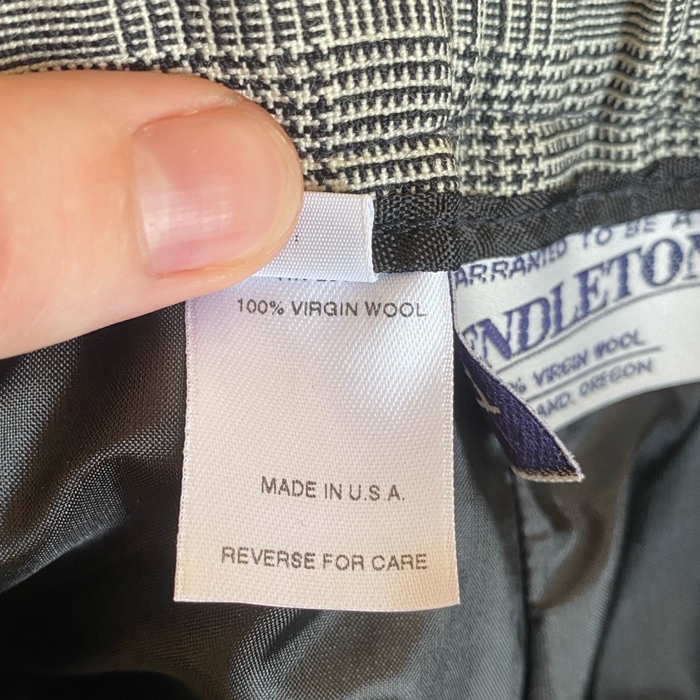 Pendleton 100% Virgin Wool Gray Plaid Trousers - image 8